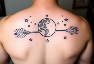 Wesley Brantley Logan with arrows and moons and stars tattoo idea
