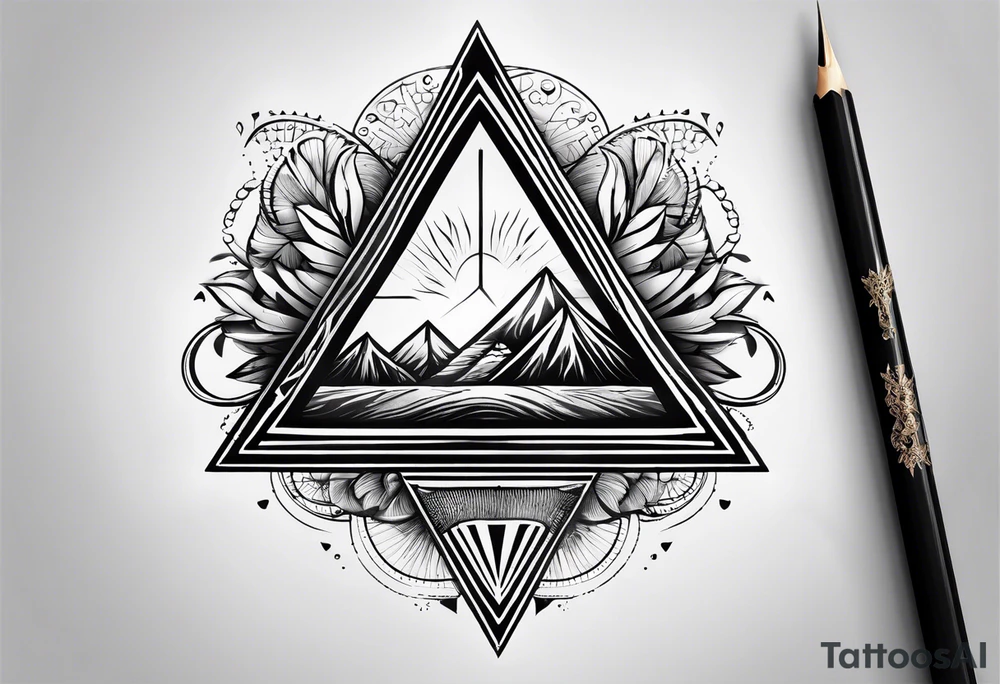 circle in a triangle tattoo idea
