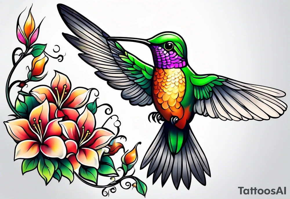 hummingbird tattoo idea