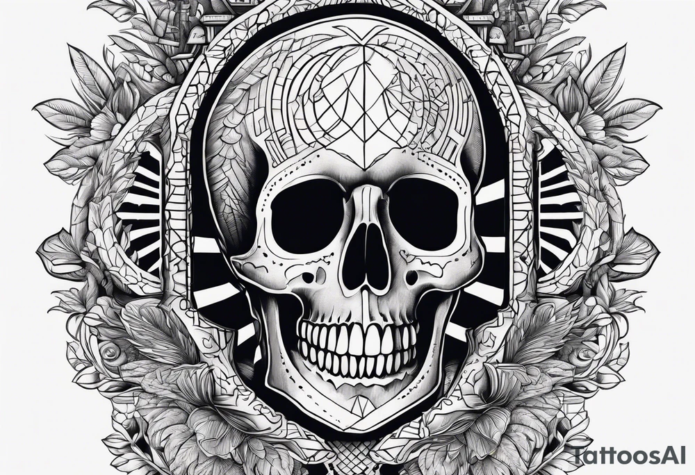 Skeleton hand with words engraved tattoo idea