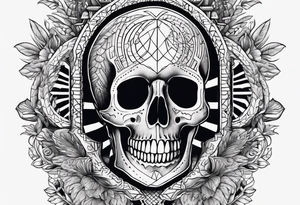 Skeleton hand with words engraved tattoo idea