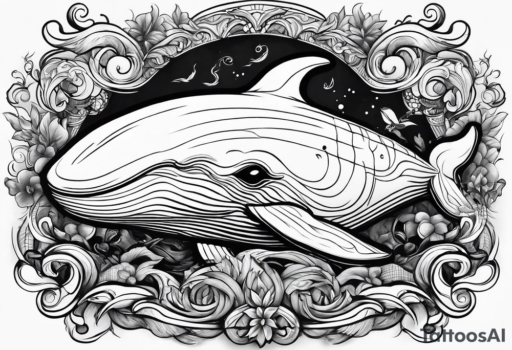 whale smoking cigarette tattoo idea