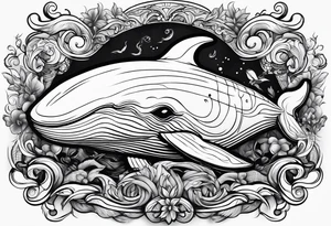 whale smoking cigarette tattoo idea