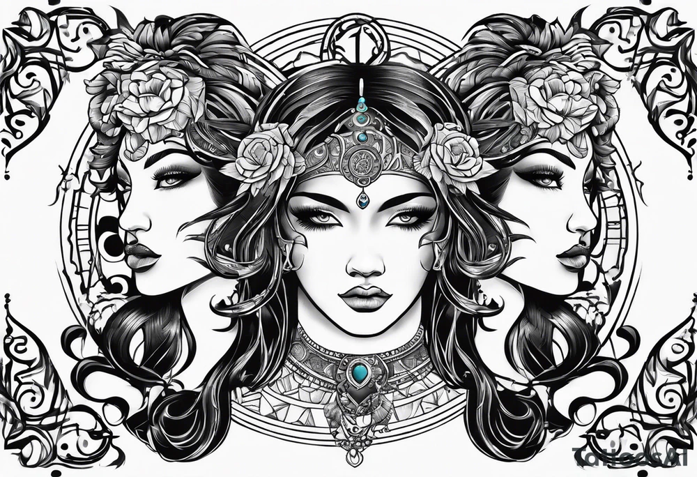 Gemini zodiac sign tattoo idea