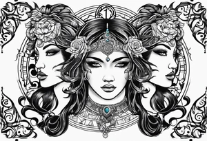 Gemini zodiac sign tattoo idea