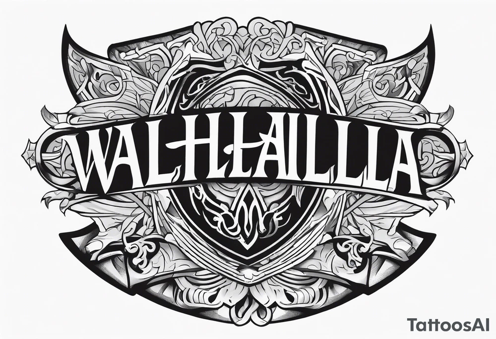 Valhalla sword shield tattoo idea