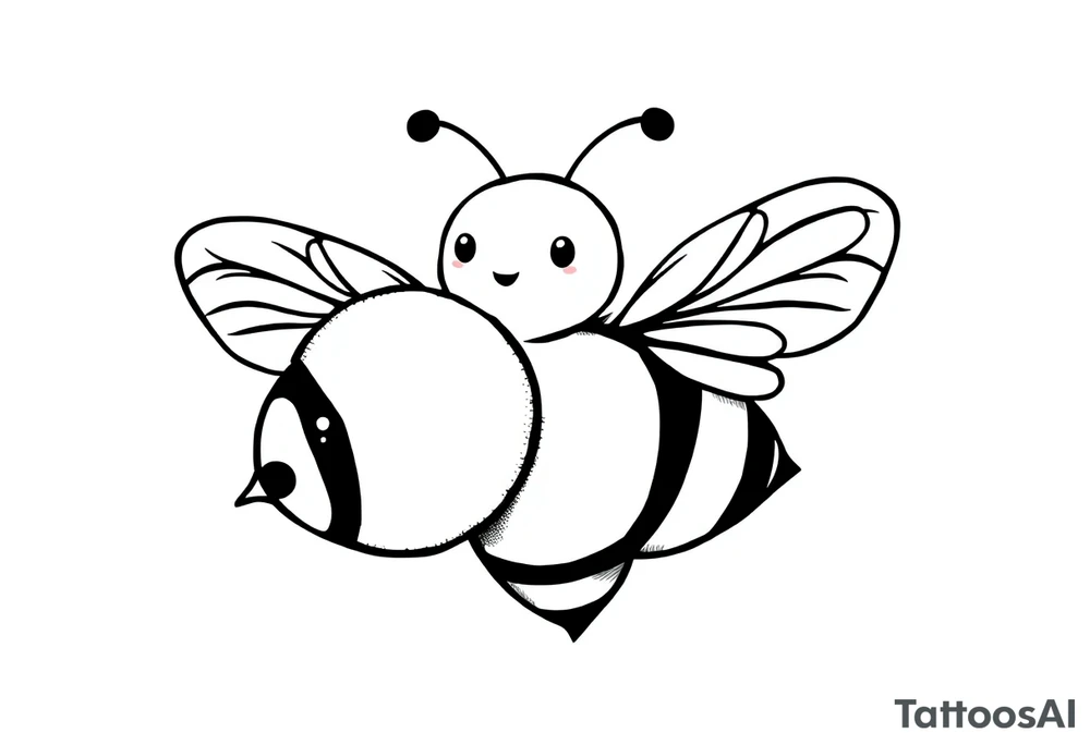 Cute bee tattoo idea