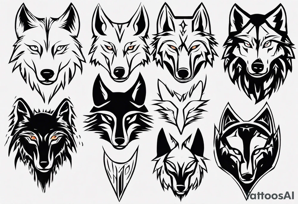 wolf head tattoo idea
