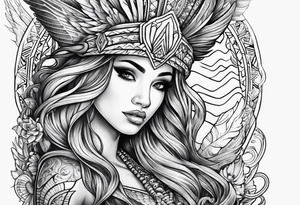 mermaid aztec tattoo idea