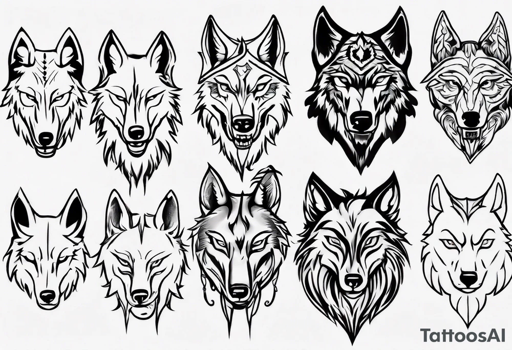 wolf head tattoo idea