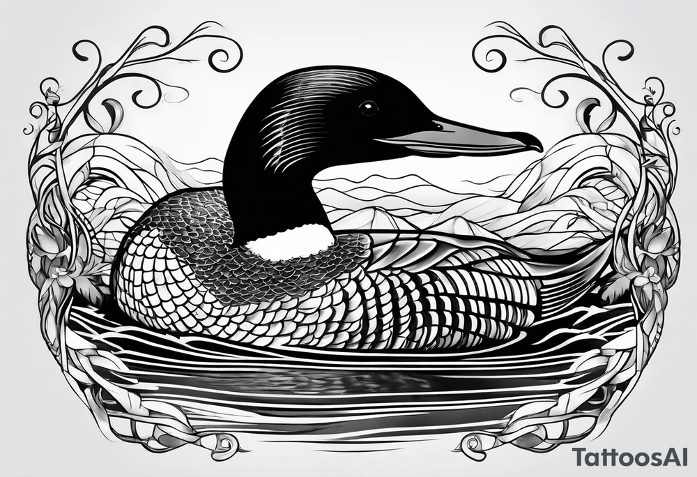 A loon diving tattoo idea