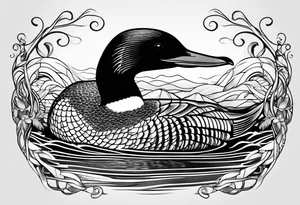 A loon diving tattoo idea