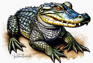 Full body Caiman tattoo idea