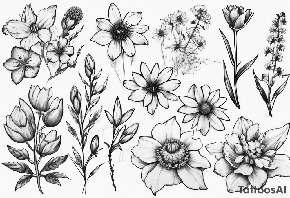 Vancouver island wildflowers tattoo idea