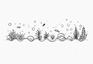Small sea creatures in a line tattoo idea