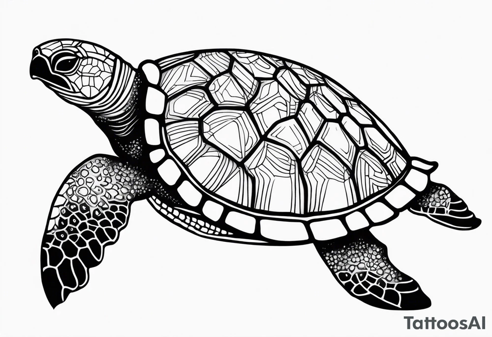Turtle and sea star tattoo idea