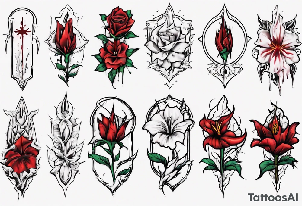 Jesus, bleeding flower tattoo idea