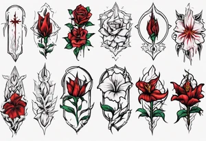 Jesus, bleeding flower tattoo idea