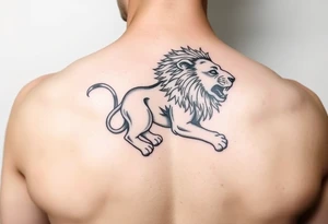Lion with Quintanar on back tattoo idea