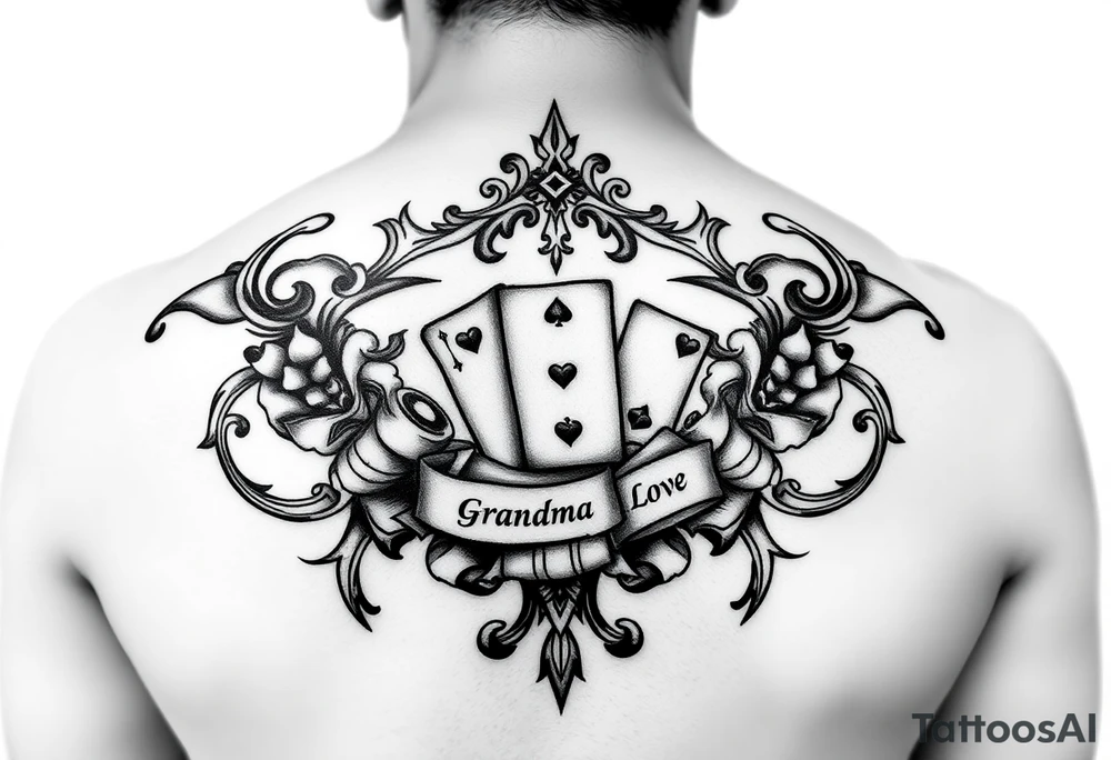 Memorial for grandma who loved gambling tattoo idea