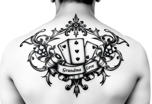 Memorial for grandma who loved gambling tattoo idea