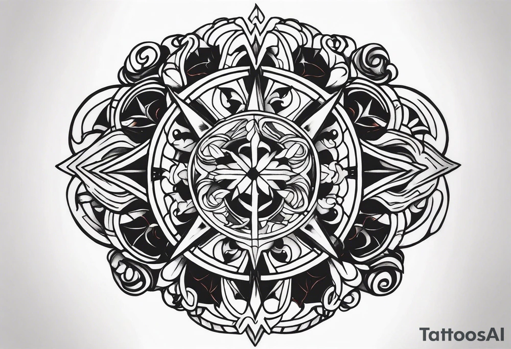 Forearm symbol of war and peace tattoo idea