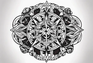 Forearm symbol of war and peace tattoo idea