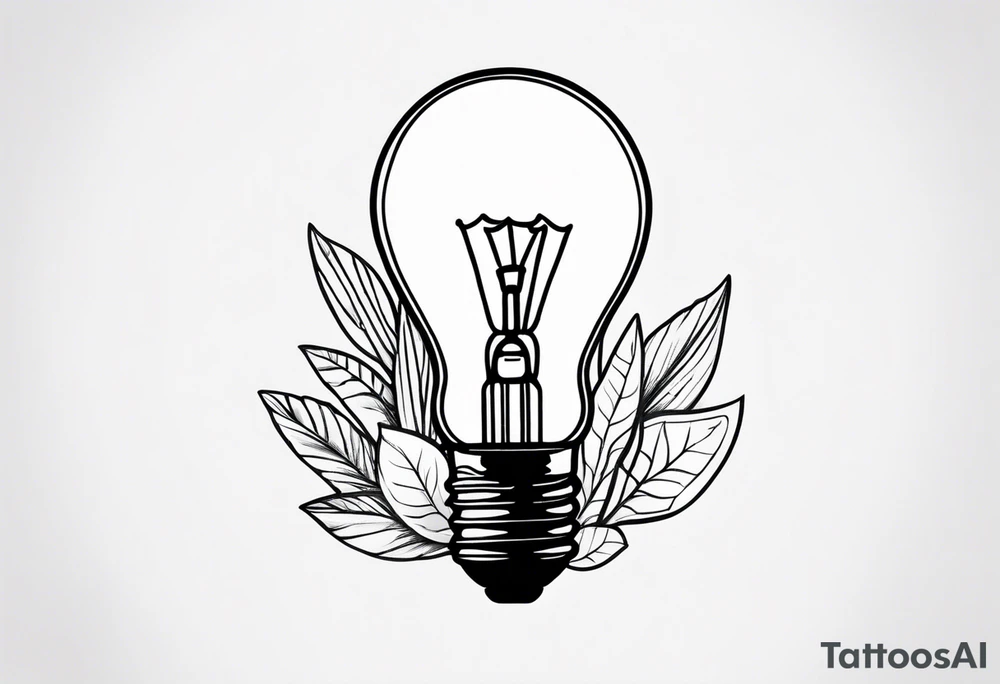 Light bulb with plants inside tattoo idea