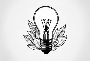 Light bulb with plants inside tattoo idea