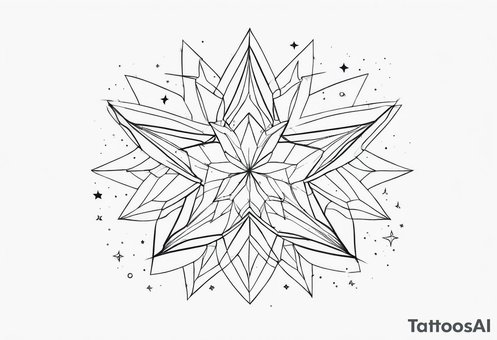 fine line stars and sparkles tattoo idea