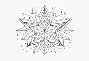 fine line stars and sparkles tattoo idea