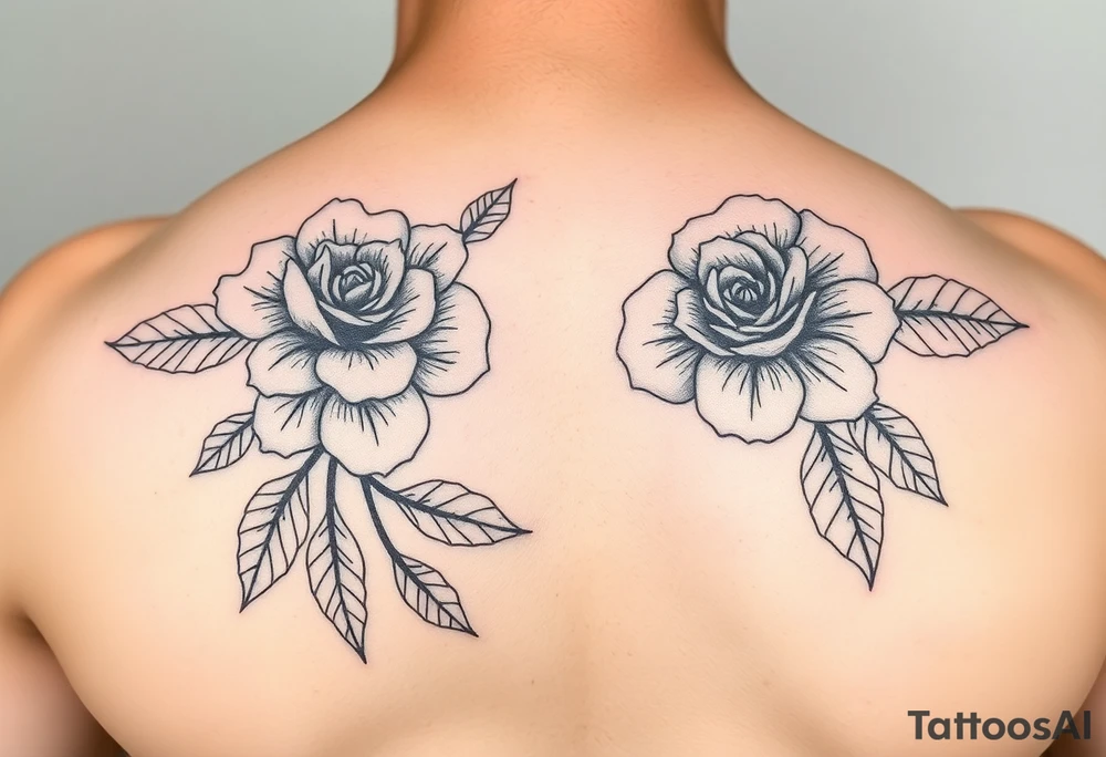 Floral tattoo showing the dissonance between a people pleaser and a rebel tattoo idea
