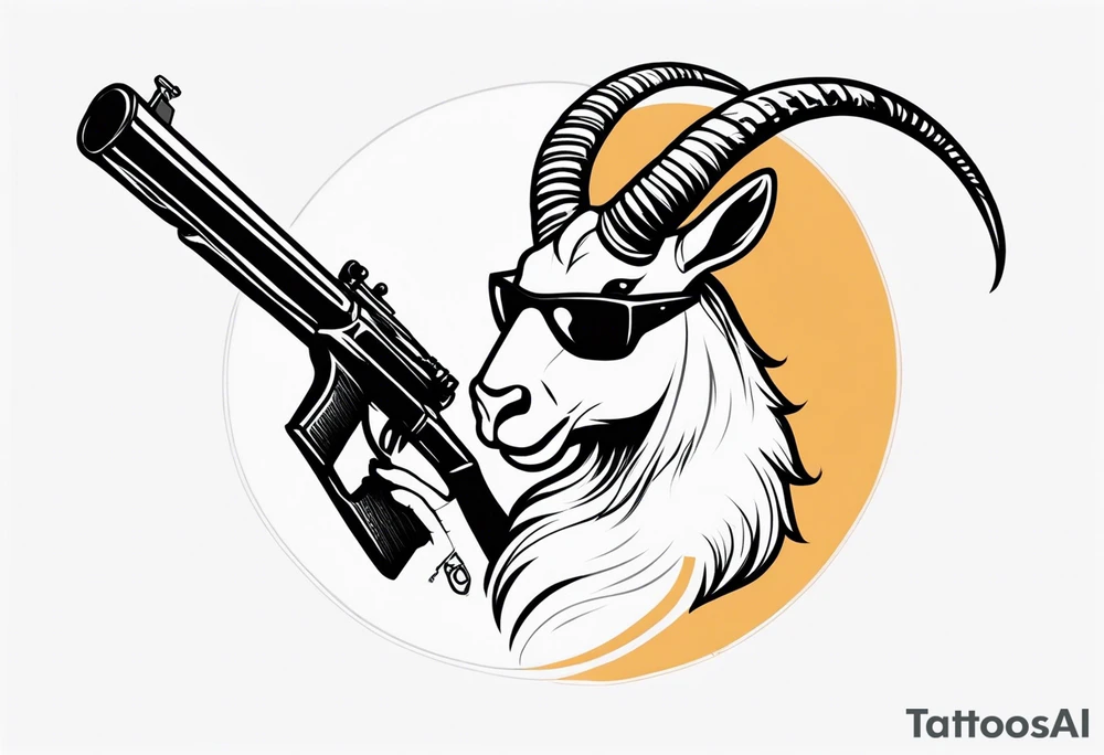 capricorn with sunglasses and a shotgun tattoo idea