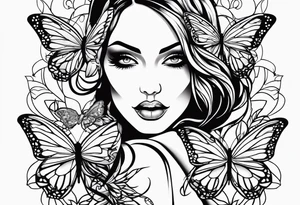 Beautiful women butterfly sarcastic comment svg tattoo idea