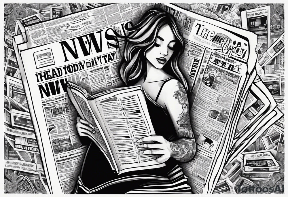 “I read the news today, oh boy” newspaper tattoo idea