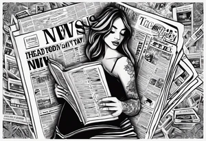 “I read the news today, oh boy” newspaper tattoo idea