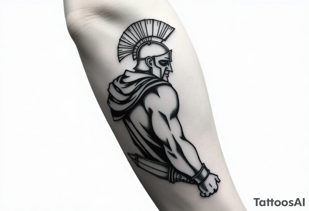 Imaginez le Colisé  en arrière-plan  un gladiateur romain tattoo idea