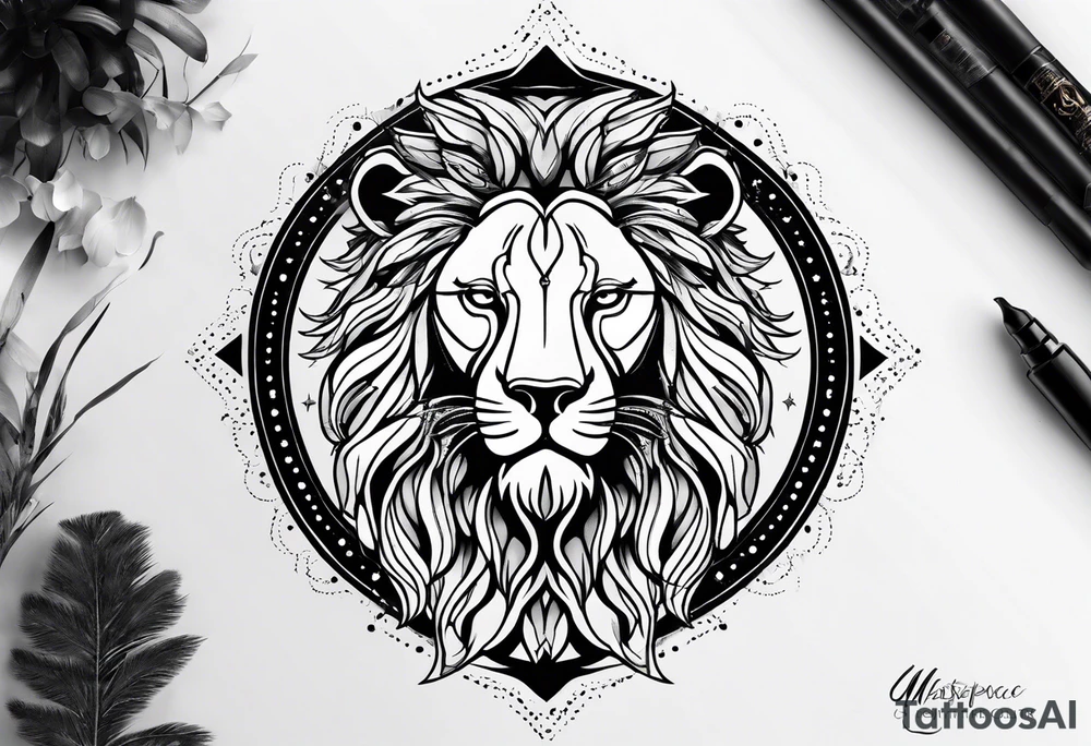 Leo zodiac tattoo idea