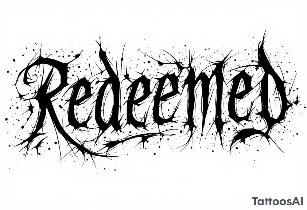 REDEEMED
, handwritten, cursive bold tattoo idea
