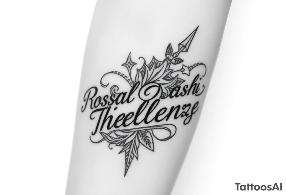 Combine the names rosela dashi and thellenze for a tattoo tattoo idea