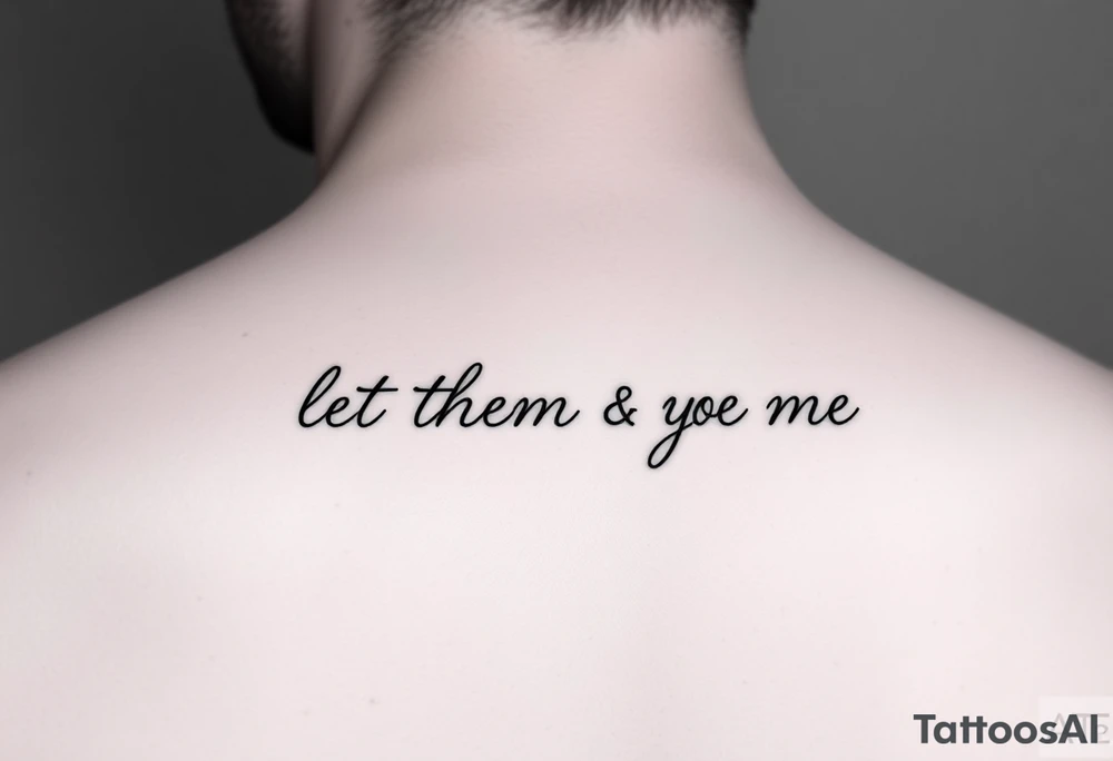 Fine line dainty cursive tattoo with the saying “let them & let me” tattoo idea