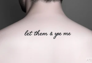 Fine line dainty cursive tattoo with the saying “let them & let me” tattoo idea