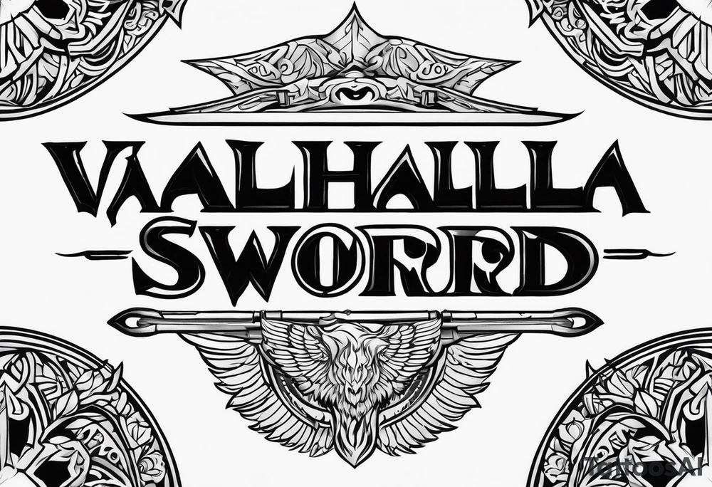 Valhalla sword fire tattoo idea