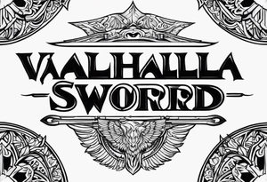 Valhalla sword  fire tattoo idea
