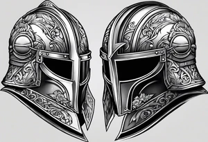knight helmet tattoo idea