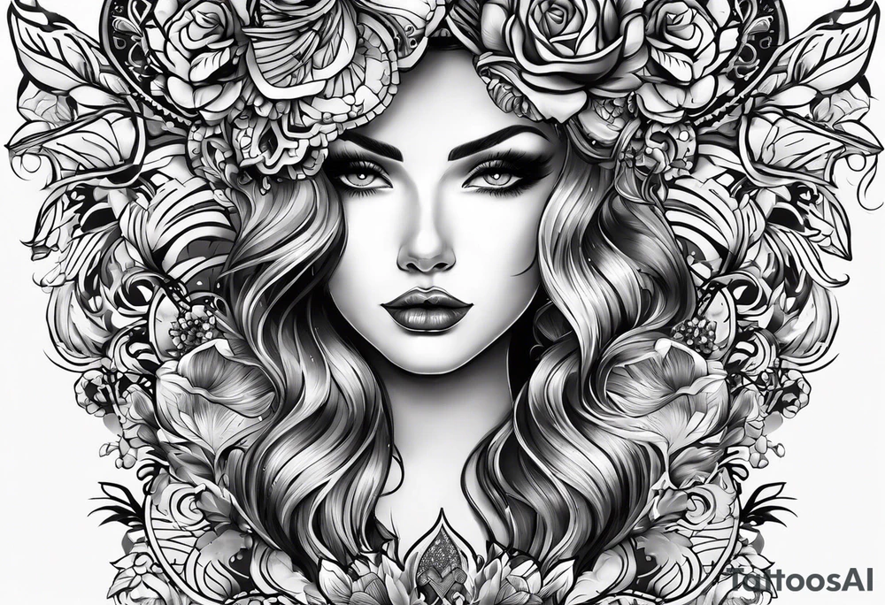 rock a Billy ganzer Arm sleeve mit verschiedenen Motiven tattoo idea