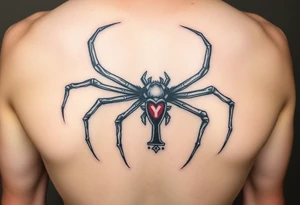 Spider crawling with the letter Y on the body Of the spider tattoo idea