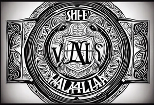 Valhalla  steps round 
 shield sword tattoo idea