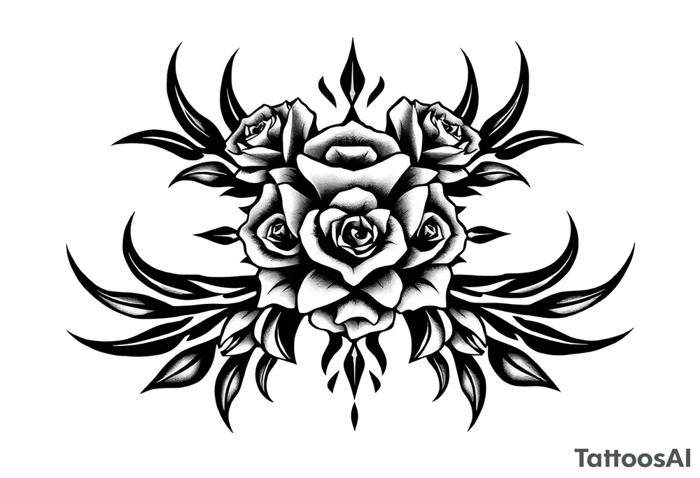 A lot of small roses in a diamond shape tattoo idea