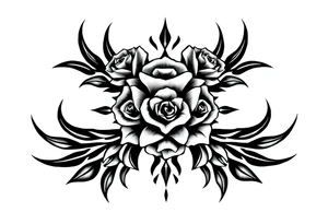 A lot of small roses in a diamond shape tattoo idea
